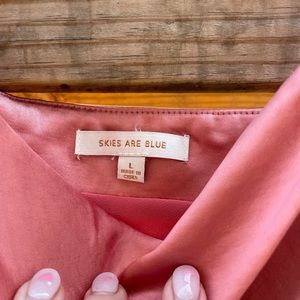 Coral silk slip dress